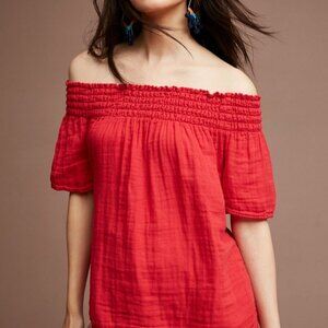 Michael Stars Smocked off-the-shoulder Top